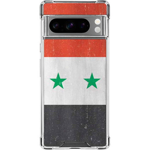 Syria Flag Distressed Google Pixel 8 Pro Clear Case